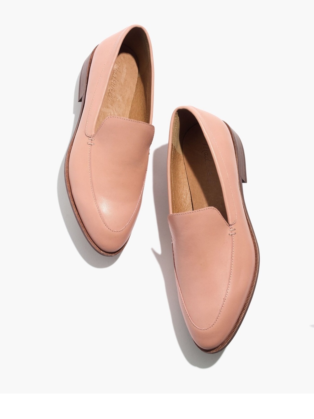 Madewell Francis Blush Pink Pointed Leather Loafers